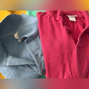 Lacoste Shirt Bundle 2 polo short sleeve Cotton Mens Sz 5 Flip Collar L